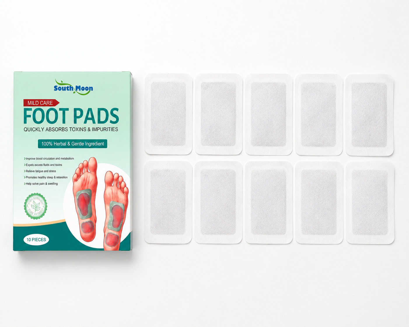 South Moon Herbal Foot Pads (10 Pcs)